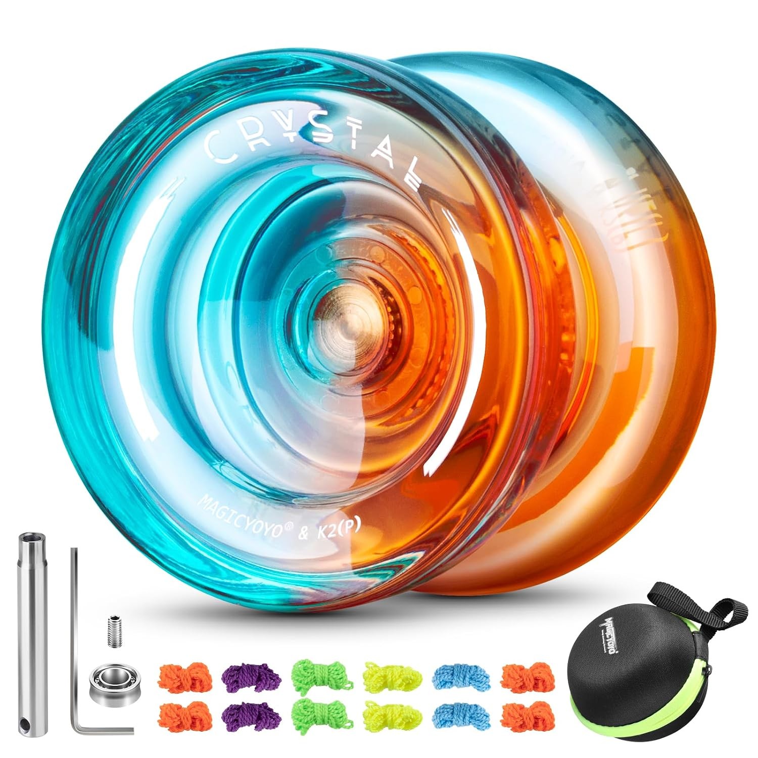 K2 Crystal Dual Action Responsive Yoyo for Kids Beginners Black Green Blue