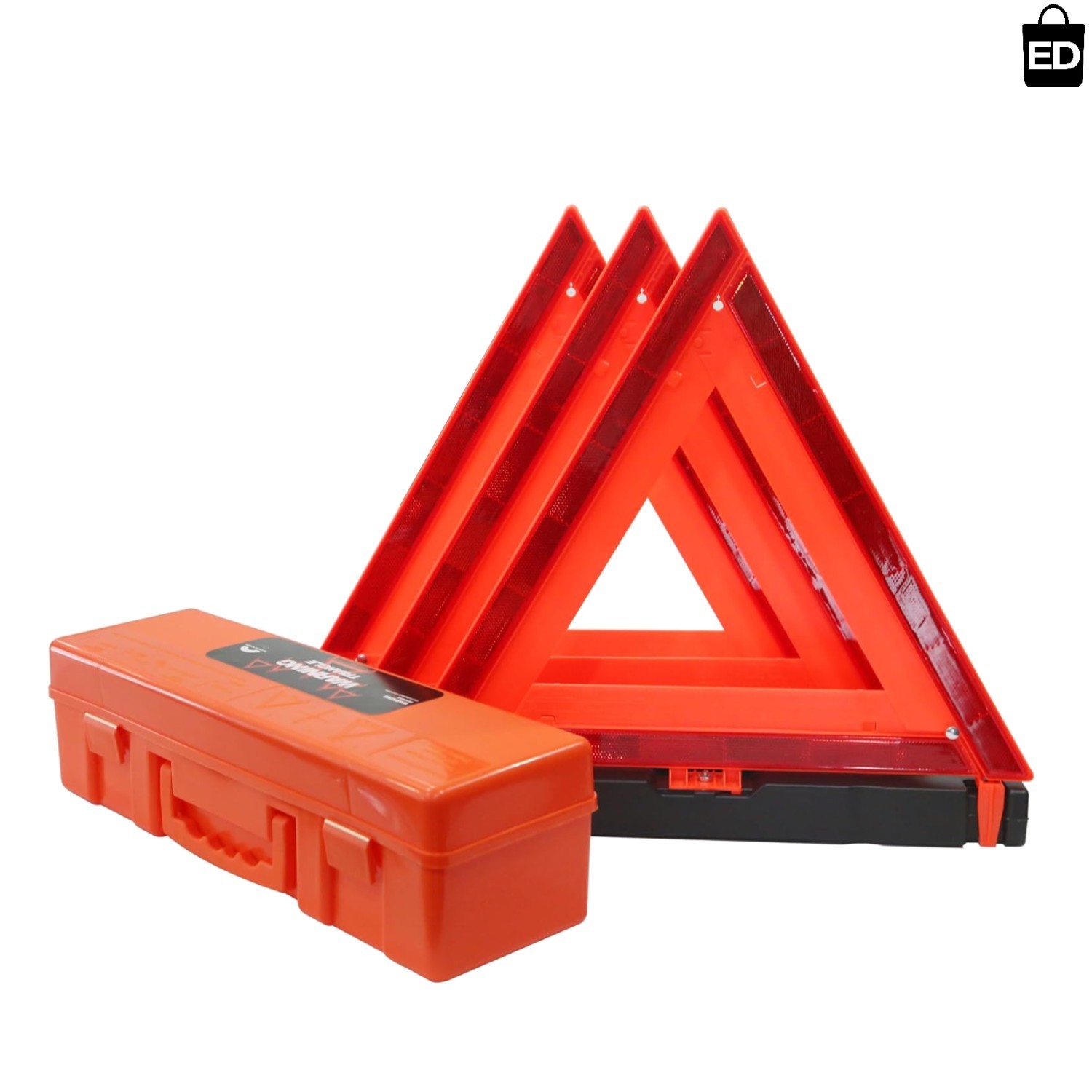 Portable 3-Pack Safety Reflective Triangles - Essential Roadside Emergency Gear
