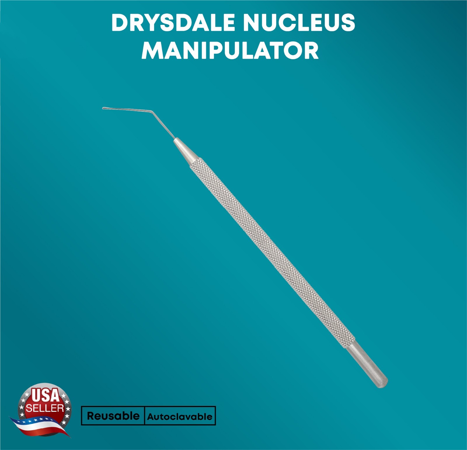 Drysdale Nucleus Manipulator Angled Hook Ophthalmic Eyelid Surgical Instruments