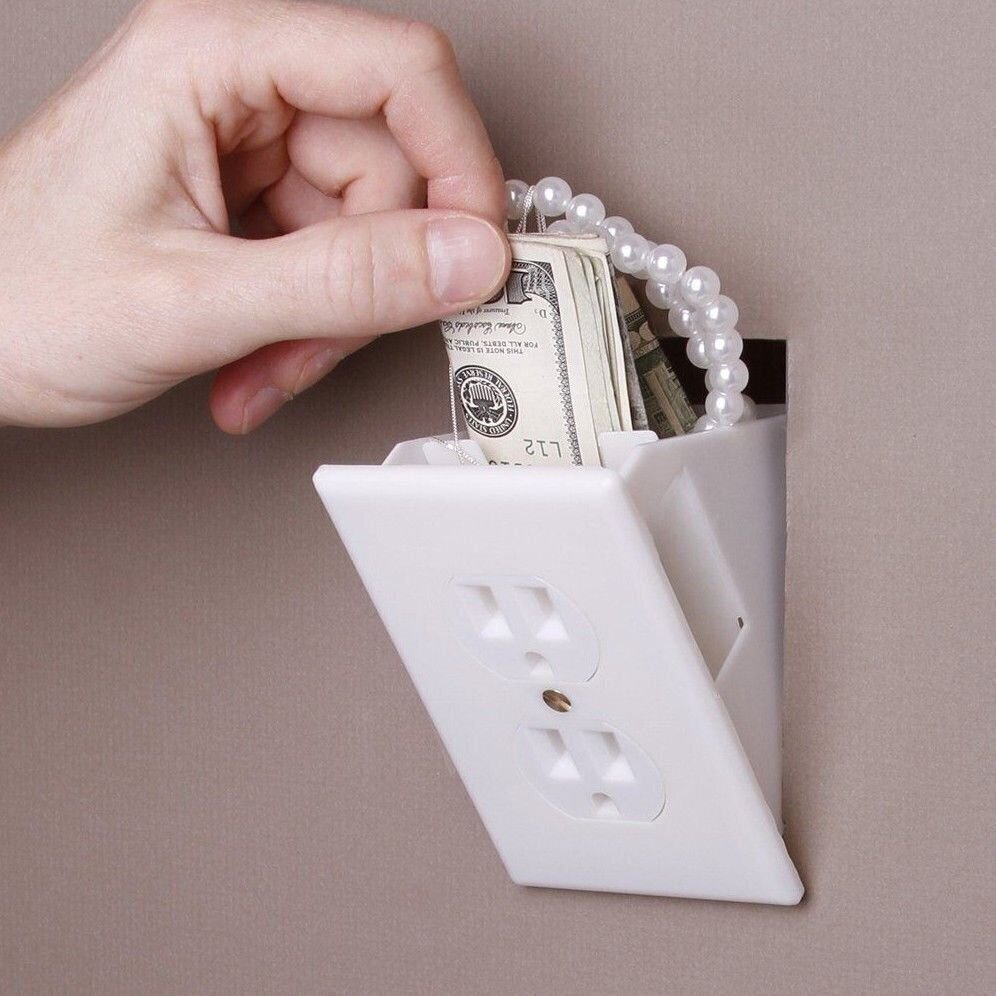 Hidden Wall Safe Security Electrical Outlet Keys Vault Secret Hide Valuables NEW