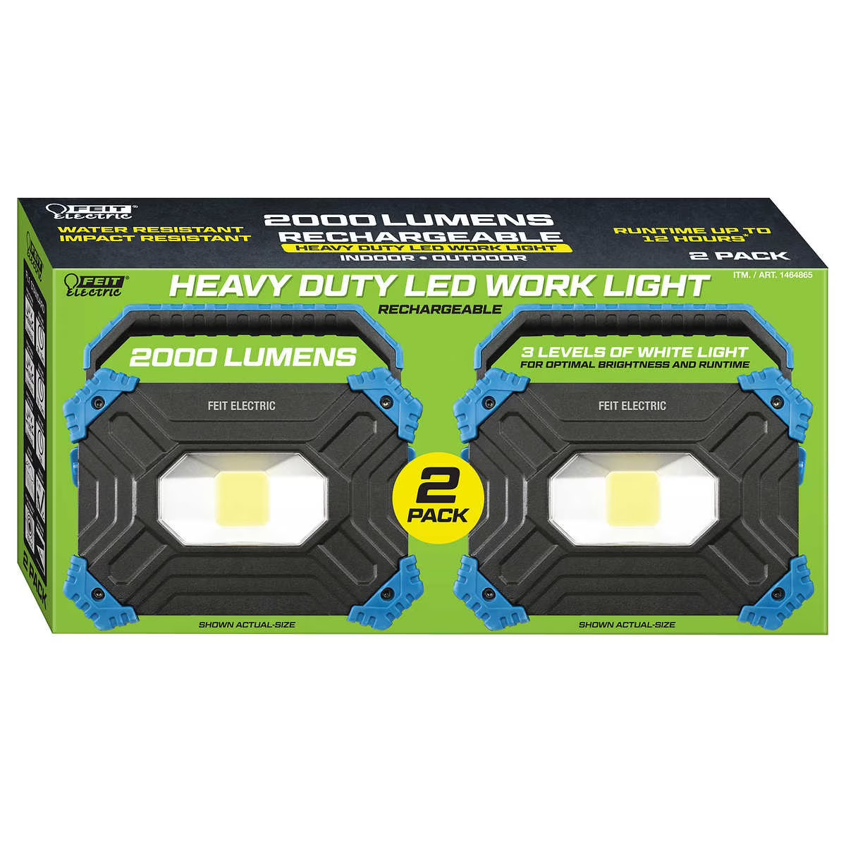 Feit Heavy Duty LED Work Light, 2 Pack (Loose Arm-Stand Defect on 1 of 2)