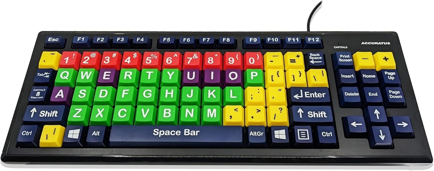 Accuratus Monster 2 American USB Keyboard with Extra Large Keys and a USB Hub