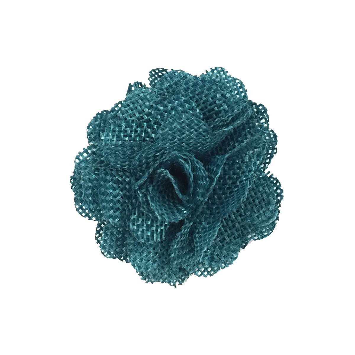 Shabby Chic Burlap Rose Flower 2 Inch Diameter Teal Set Of 20