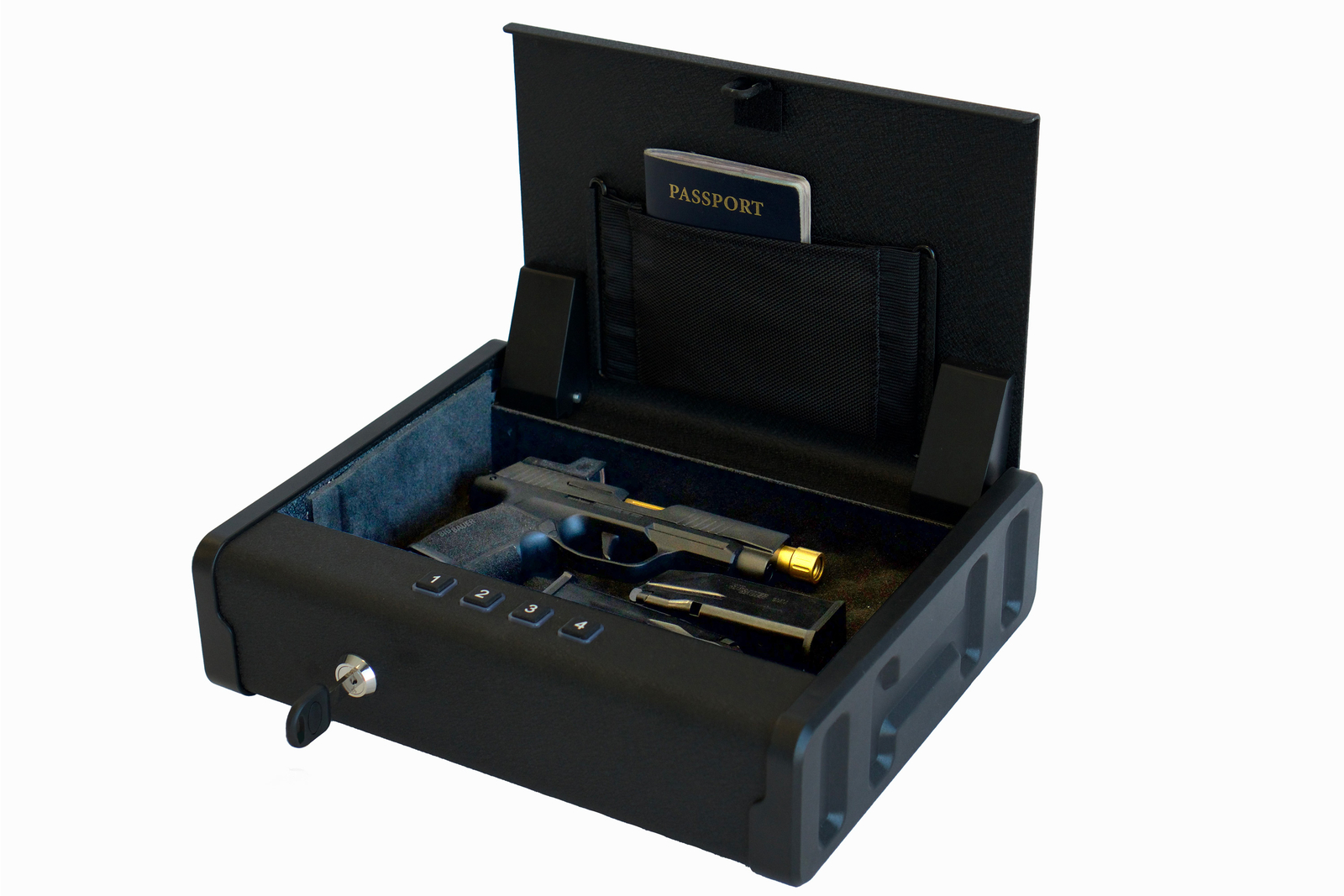 Gun Safe Lock Box Firearm Security Home Office Car 2 Way Quick Access