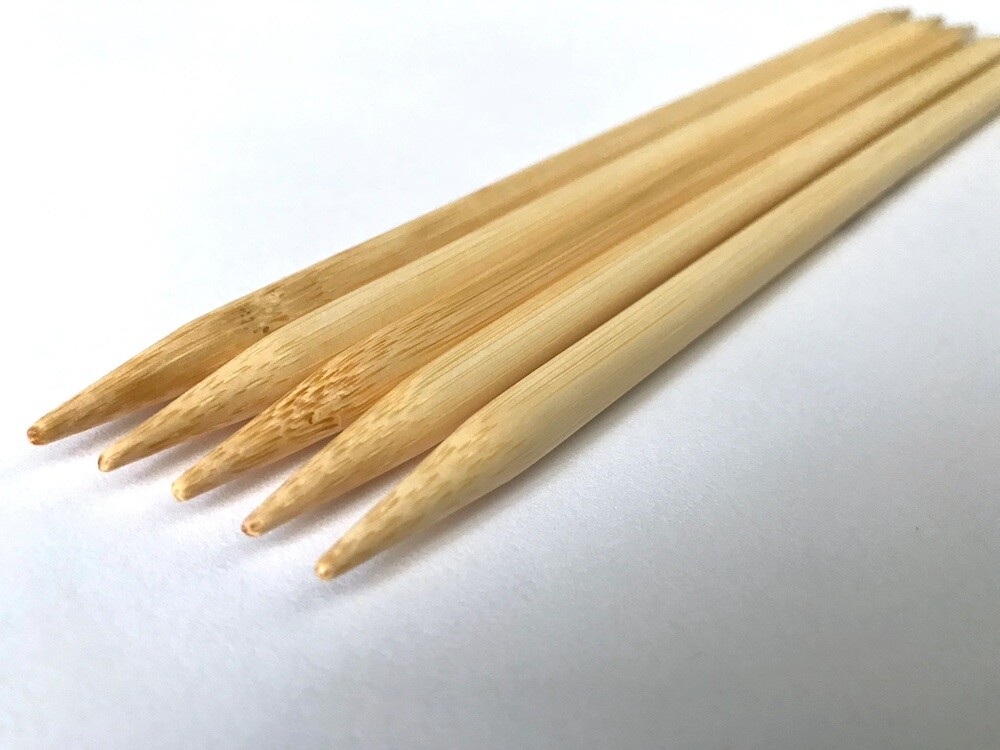 4" Bamboo double pointed 5 pcs knitting needles Wooden Point Knit (All sizes)