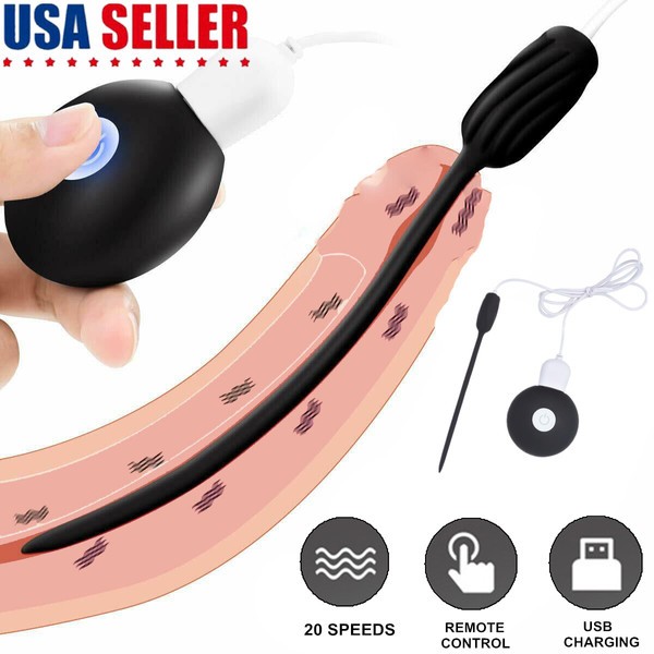 Male Penis Plug Vibrator Urethral Penis Training Enhancing Electric Sex Toys