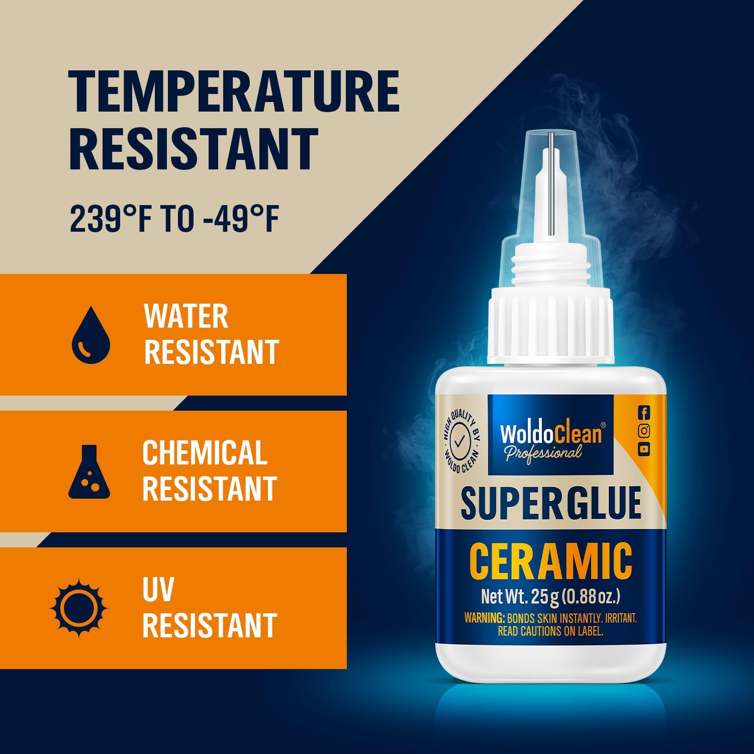 Ceramic Porcelain Glue WoldoClean 25g Super Waterproof