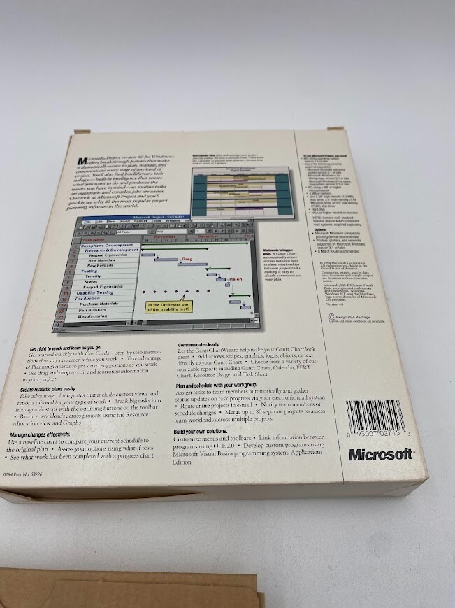 Microsoft Project New Version 4.0 6 Disc Set