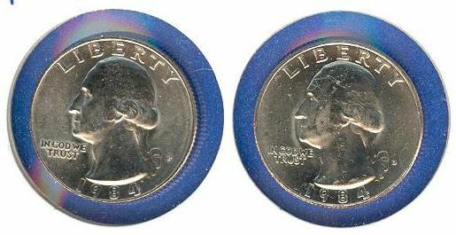 Washington Quarters: 1984-P and 1984-D from Mint Set