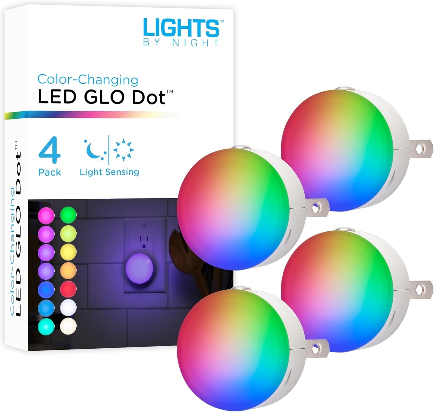 Color Changing Mini LED Night Light, Plug-in, Dusk to Dawn Sensor, Compact, 3...