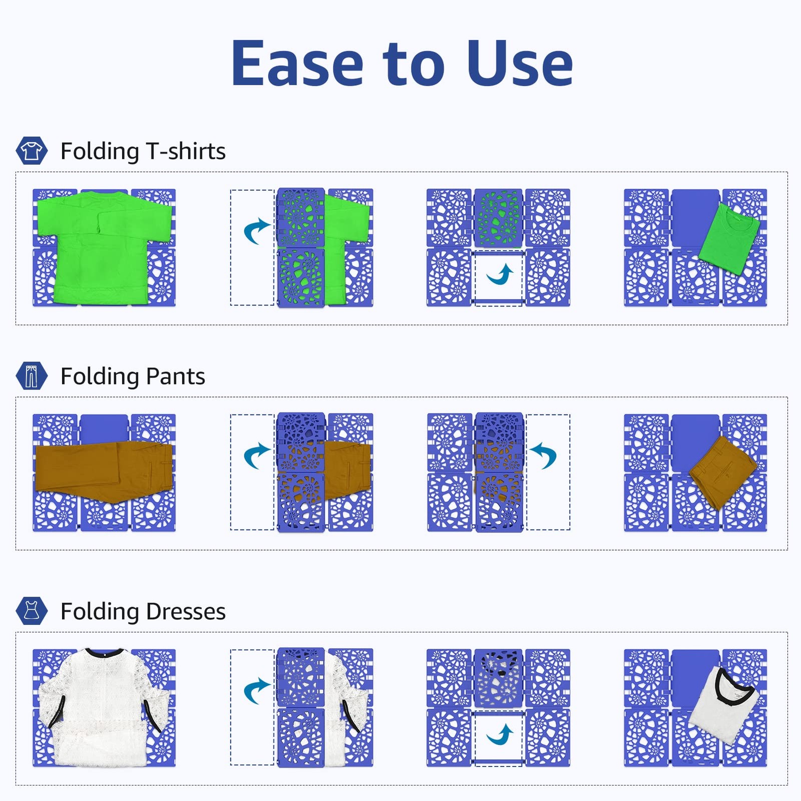 Blue Shirt Folder V2 Shirt Folding Board Clothes Folder Easy Fast Laundry