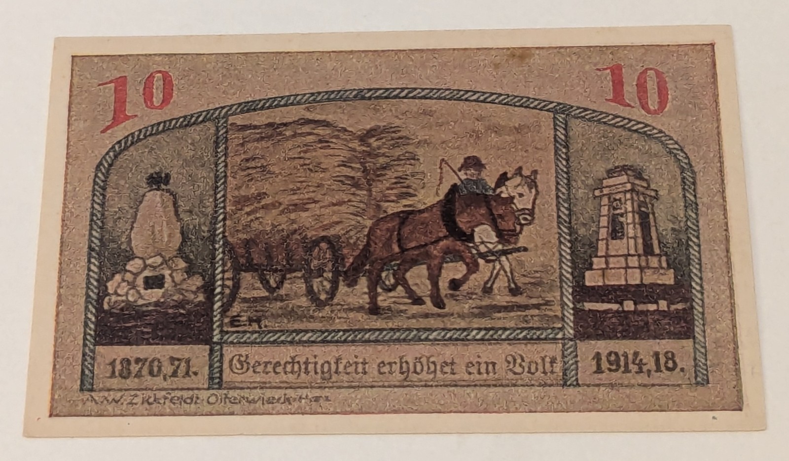 Wasserleben 1914 10 Pfennig Notegeld Uncirculated