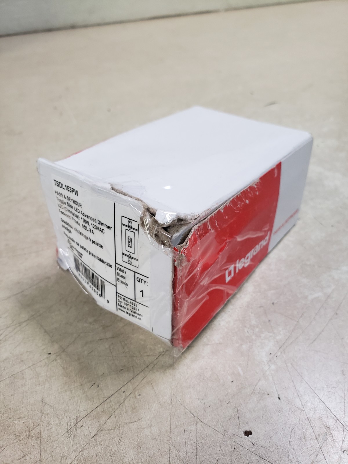 Legrand Toggle Slide 150W Advanced LED Dimmer TSDL153PW