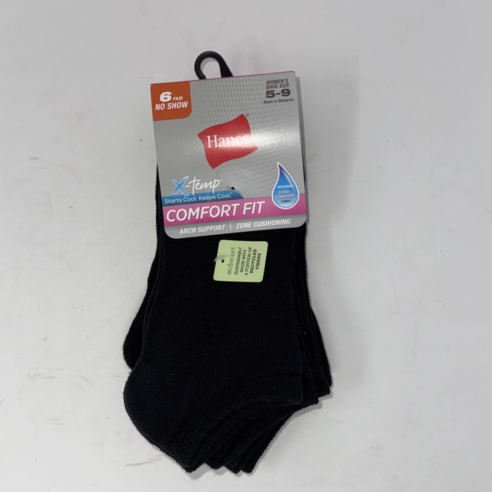 Hanes 12 Pairs Women's Cool Comfort No Show Socks 4A1L6 Size 5-9 New