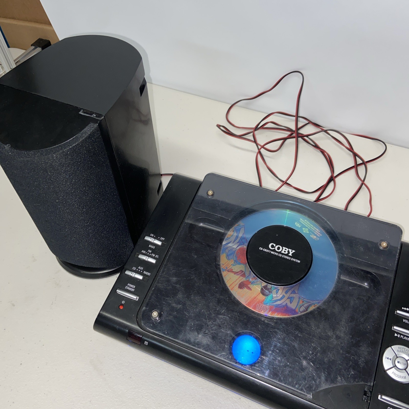 COBY CX-CD377 CD Stereo System AUX AM/FM LCD Wall Mountable CD Player Not Workin