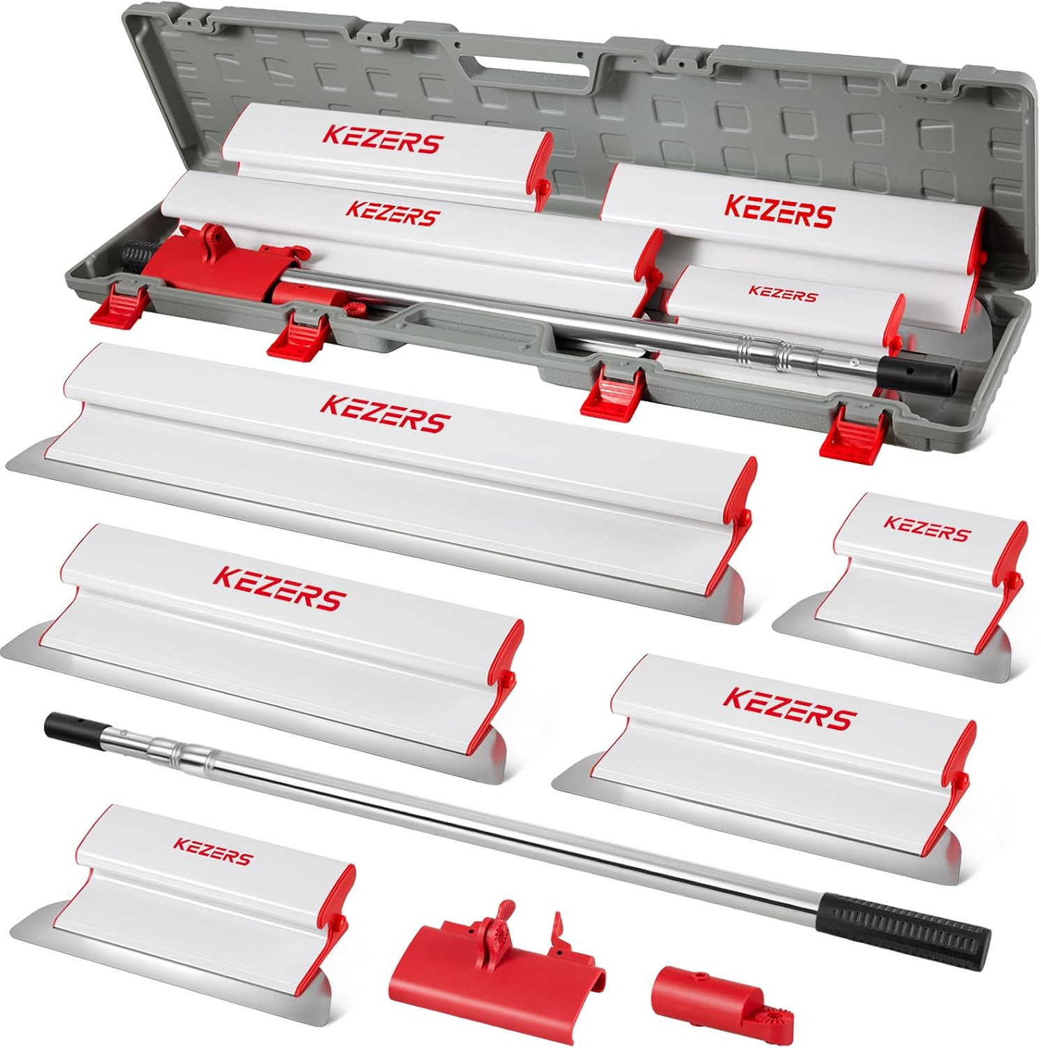Drywall Skimming Blade Set with Portable Case | 7”,10” ,14”,16”& 24” Stainless S