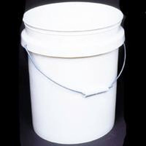 LOT OF (5) NEW ENCORE PLASTICS 50640 WHITE 5 GALLON EMPTY PAIL BUCKETS 6409445