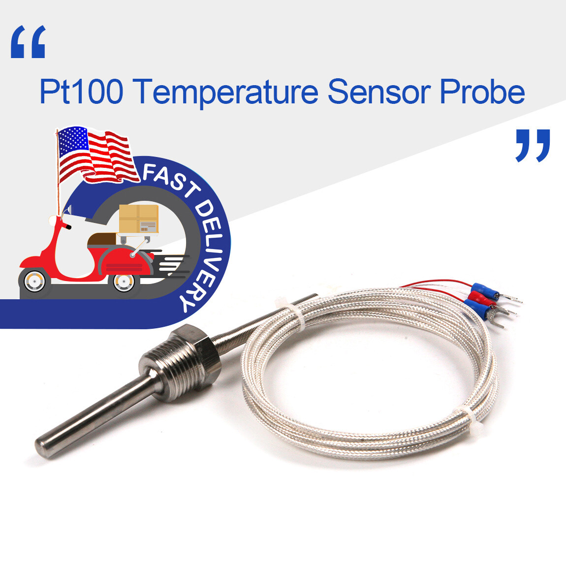 K Type Thermocouple Probe, 1/2" Thread Temperature Sensor Head