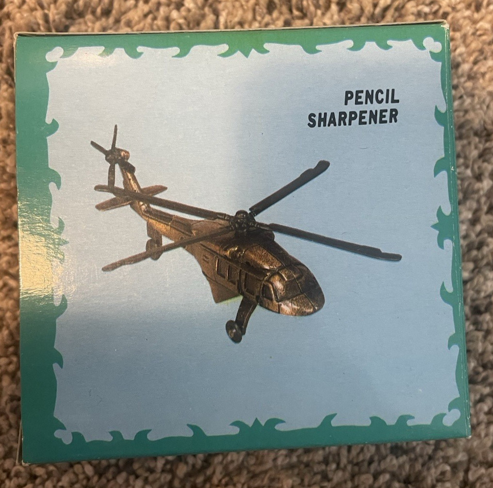 Vintage Die-Cast Bronze Metal Helicopter Pencil Sharpener #115