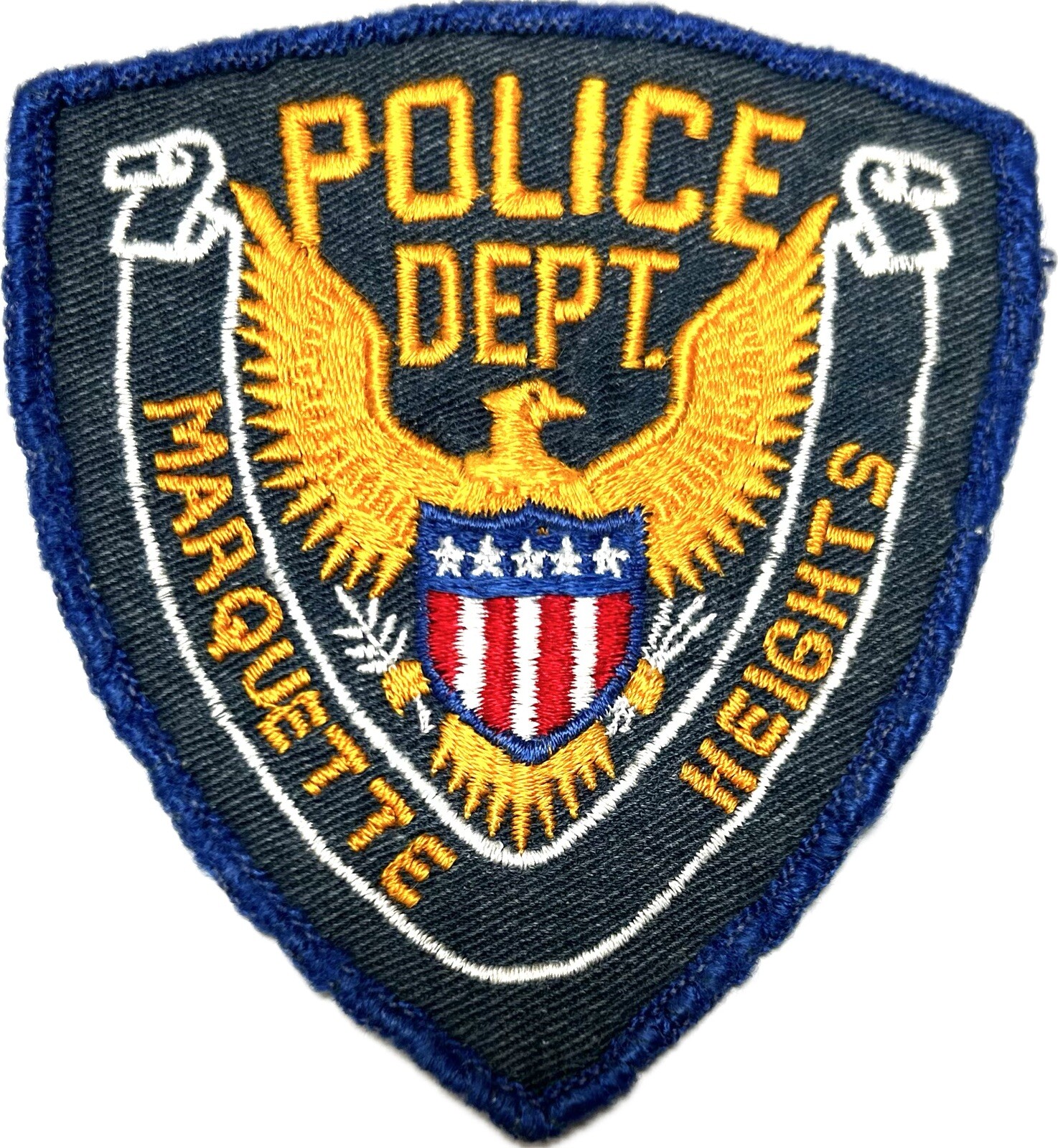 VINTAGE ILLINOIS IL MARQUETTE HEIGHTS POLICE DEPT PATCH TAZEWELL COUNTY #KP