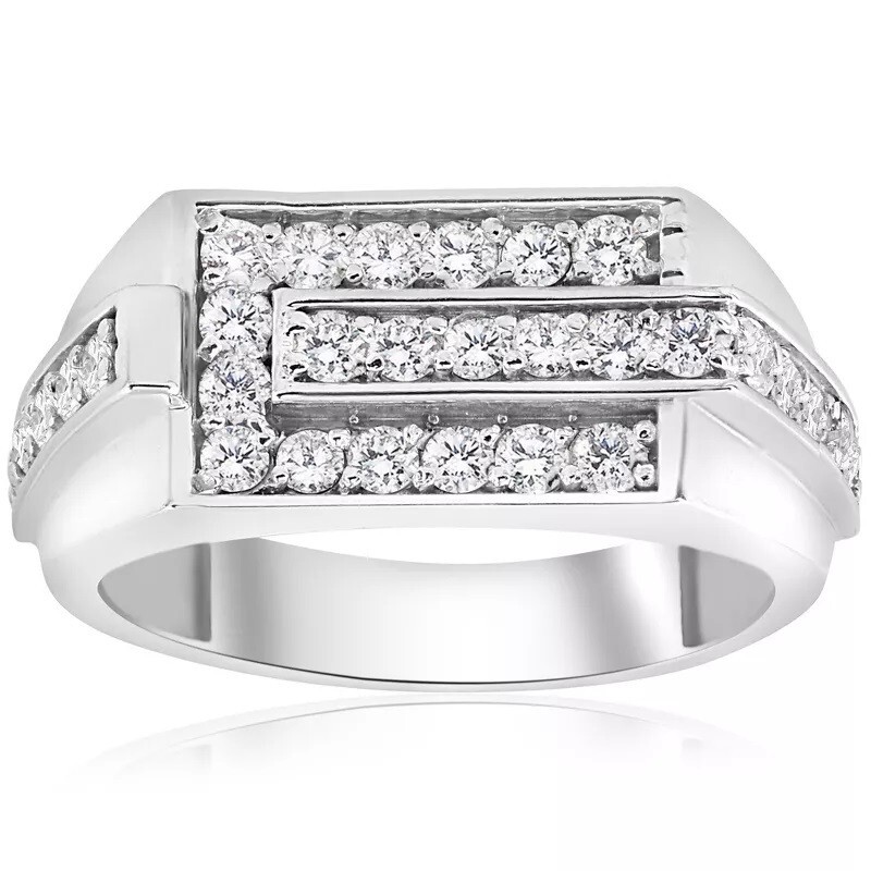0.80CT Simulated White Sapphire Unique Design Engagement & Party Ring For Man