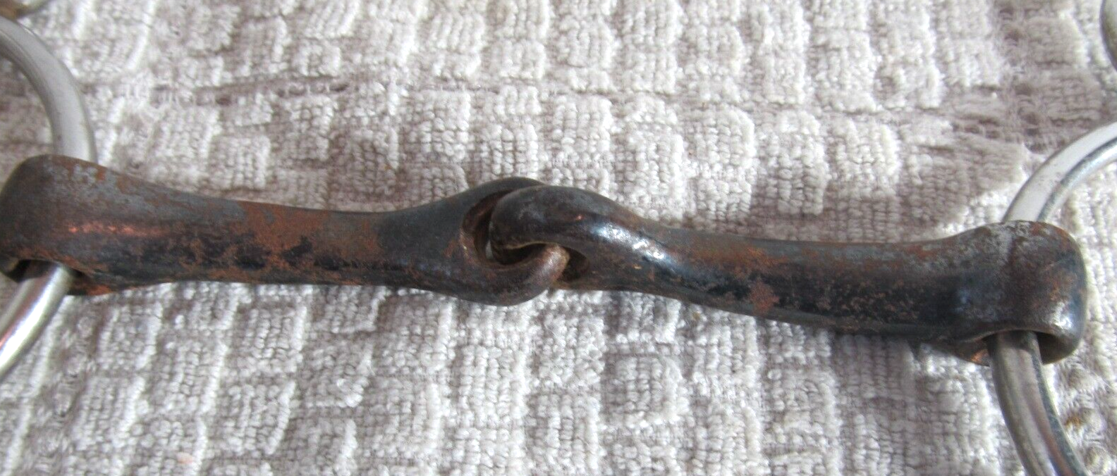 Vintage Sweet Iron Snaffle Gag Bit 4 3/4 in to 5 In Sweet Iron Mouth Horse