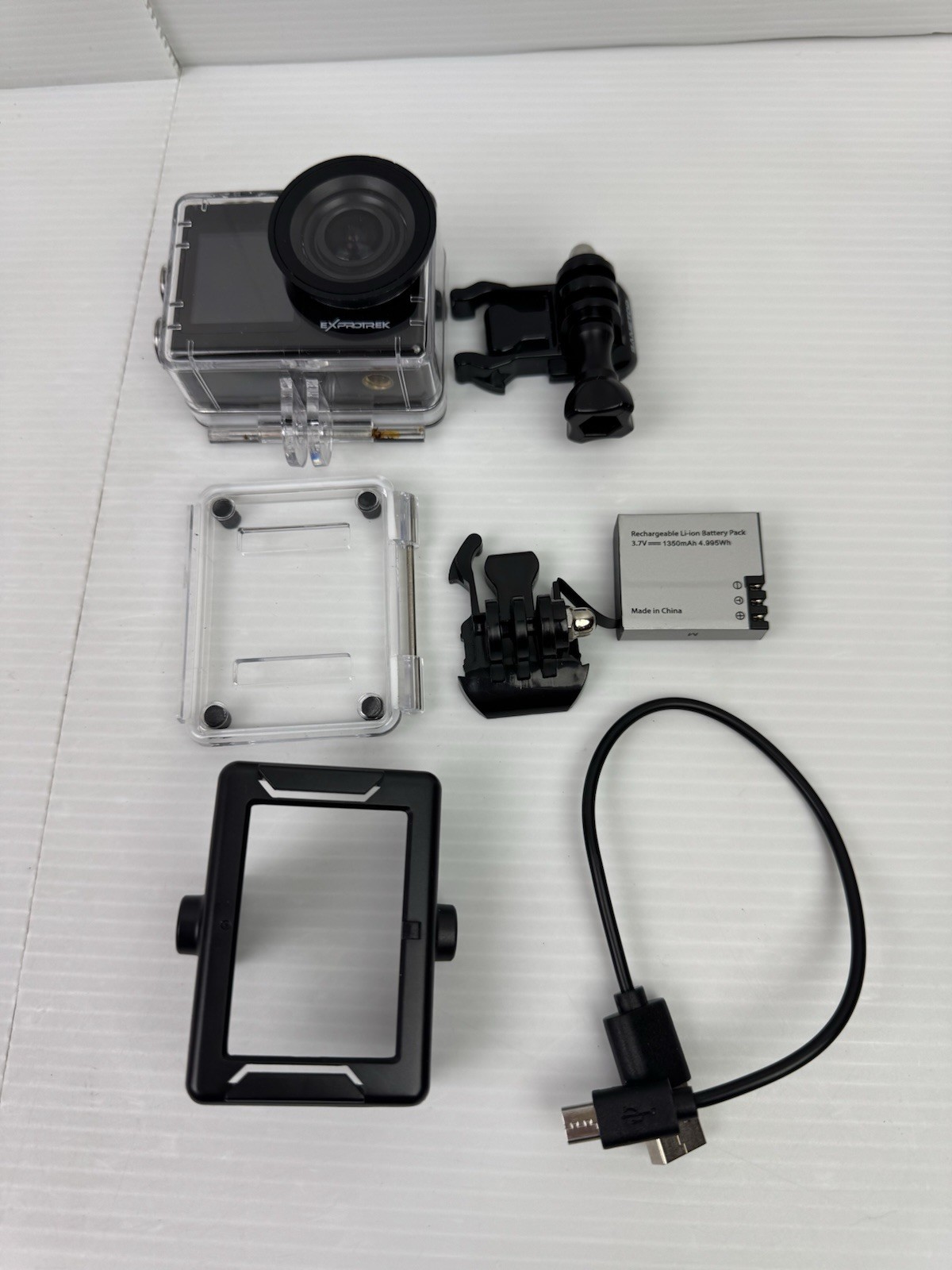 Exprotrek 4K Action Camera Bundle Waterproof Case, Frame Mount , Battery & Acces
