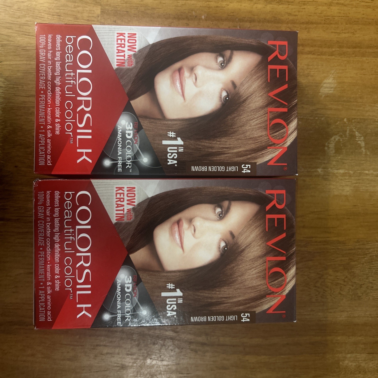 2 pack Revlon Colorsilk Permanent Hair Color *54 Light Golden Brown*