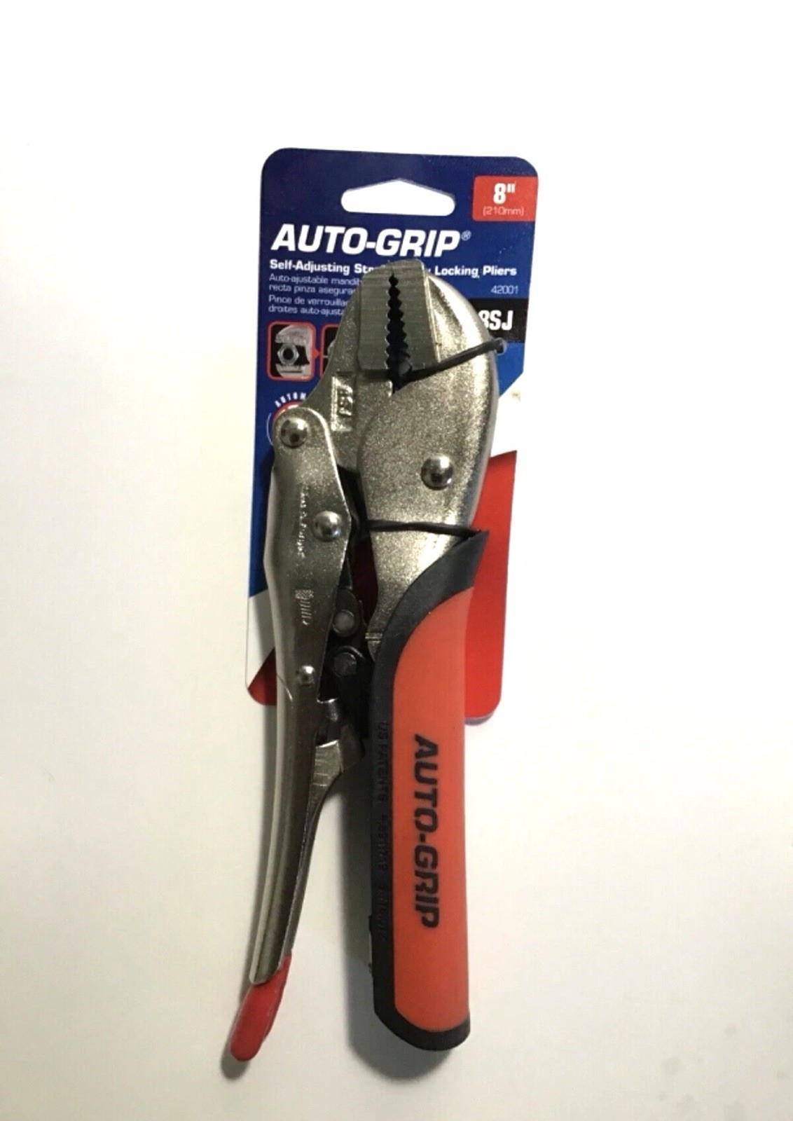 AUTO-GRIP #42001 AUTO-GRIP 8" SELF-ADJUSTING STRAIGHT JAW LOCKING PLIERS
