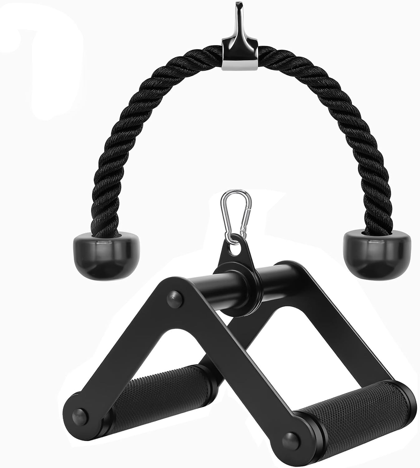 Double D Row Handle LAT Pulldown Attachments, 1.3 Inch Diameter Big Comfort Rubb