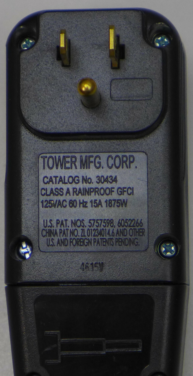 Tower Mfg Corp 30434 Class A Rainproof GFCI Cord