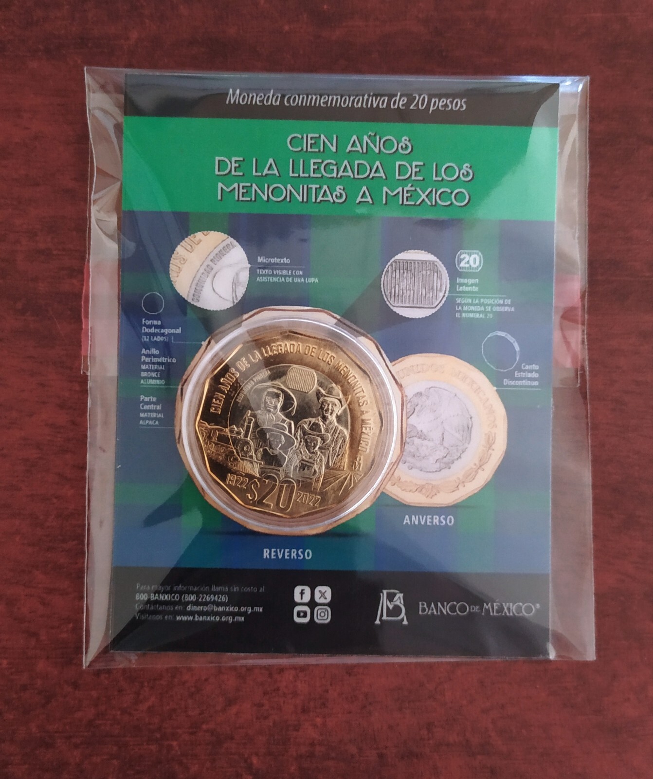 NEW $20 Pesos 100th anniversary of the arrival of the Mennonites in Mexico