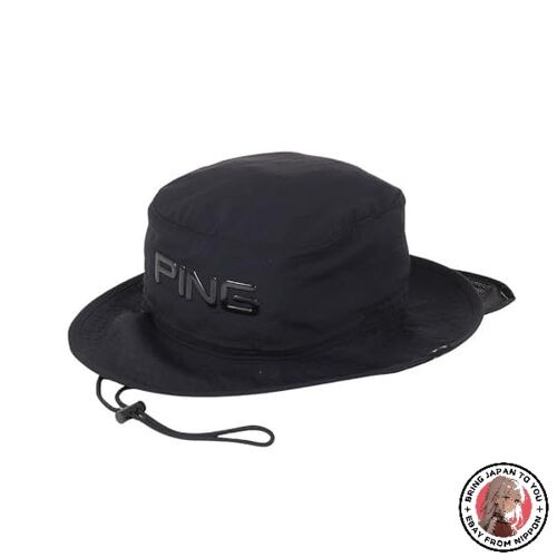 NEW PING Men's Water-Repellent Golf Hat HW-P2412 BK 37447 Black/F