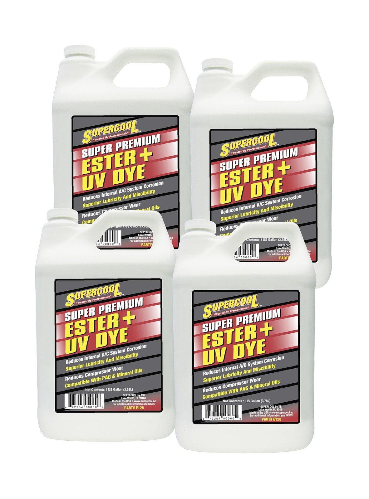TSI Supercool E128-4CP Ester Oil with UV Dye Gallon 4-Pack