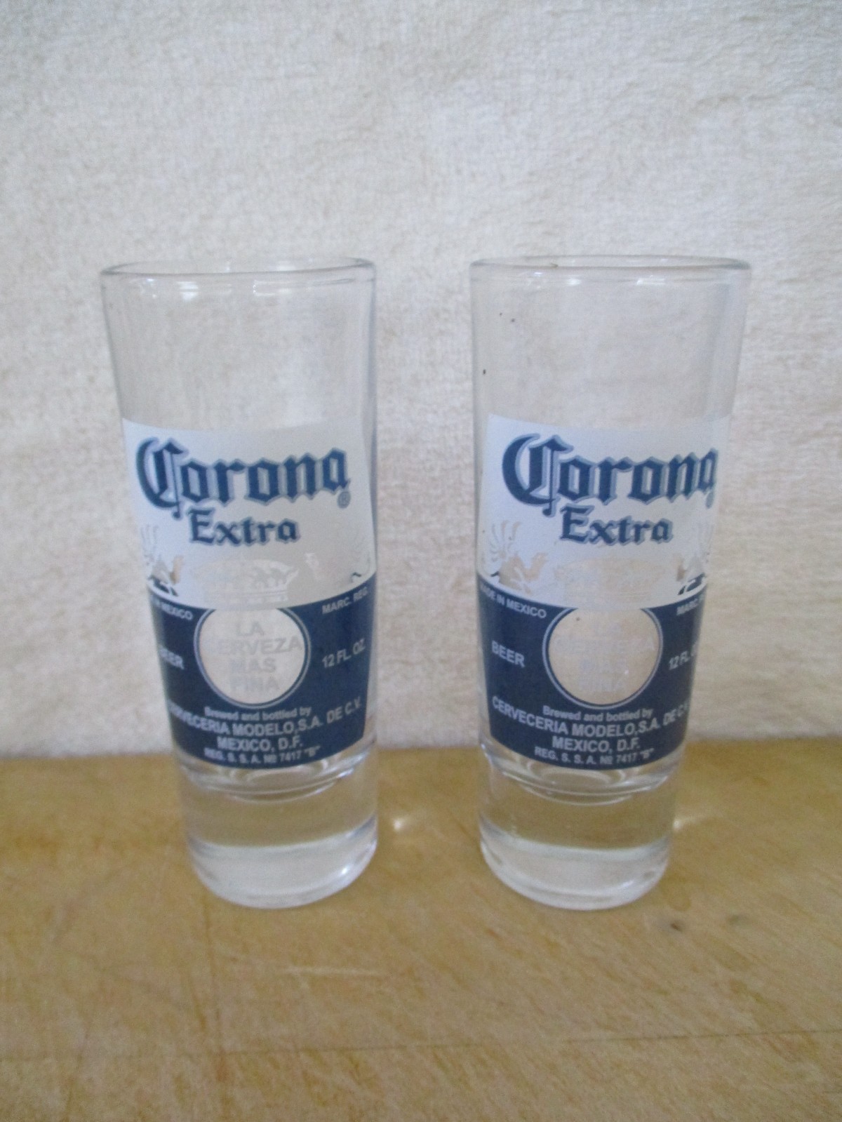 Corona Extra, 2, 4" Tall Shot Glasses, New Condition