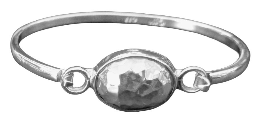 Artisan Crafted Sterling Interchangeable Oval Design Cuff Bracelet