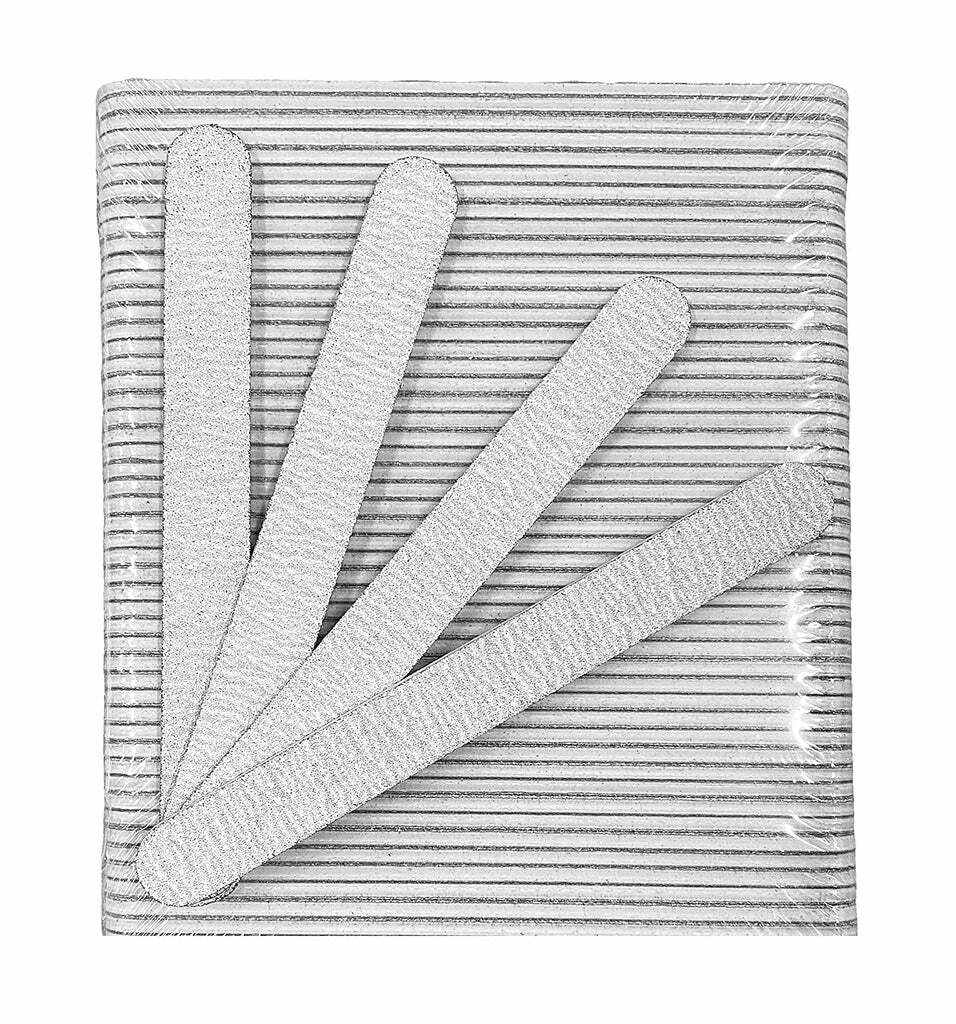 Professional Acrylic Nail File 80/100 Grit Zebra 7" pack of 50 (#F510)