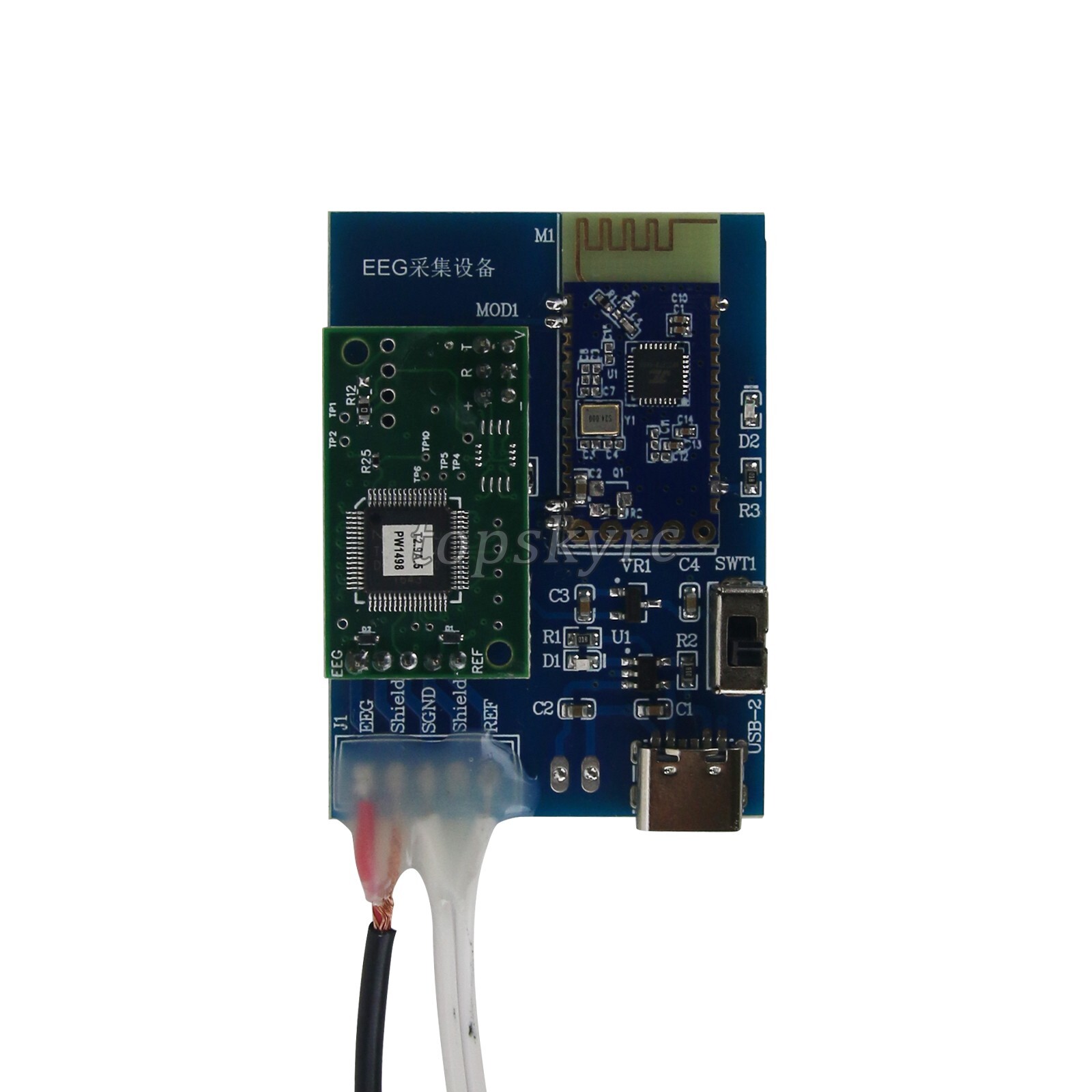 TGAM Brainwave Brain Wave Sensor EEG Sensor 3rd Generation Li Battery + Adapter