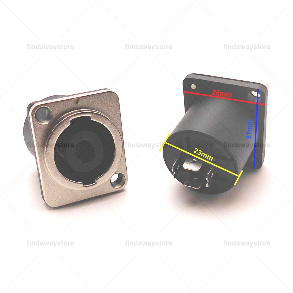 10 Replacement Speakon Connector 4 Pole W/ Metal Panel Mount for Neutrik NL4MP