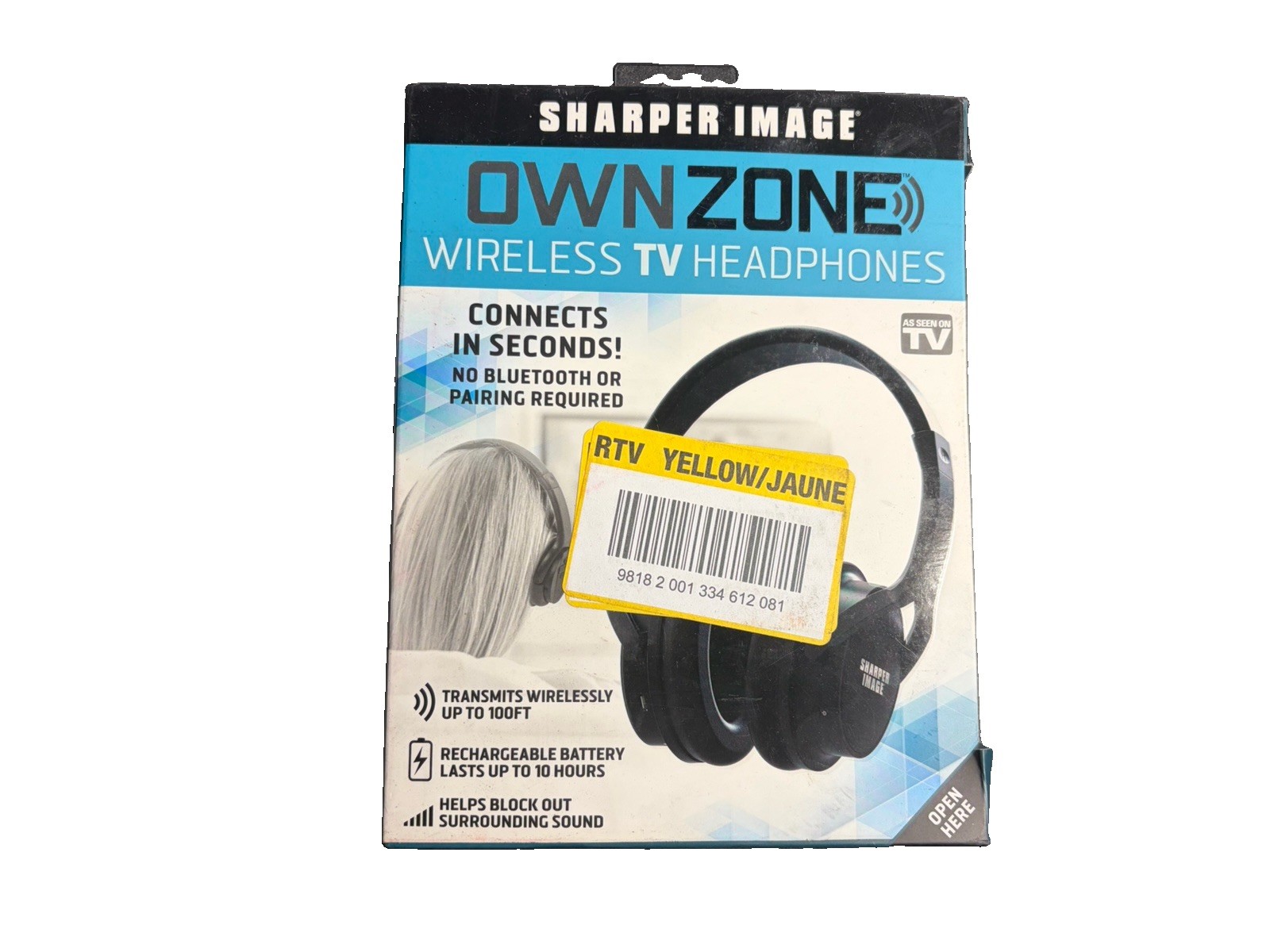 Sharper Image Own Zone WN011112 Own Zone Black Wireless TV Headphones