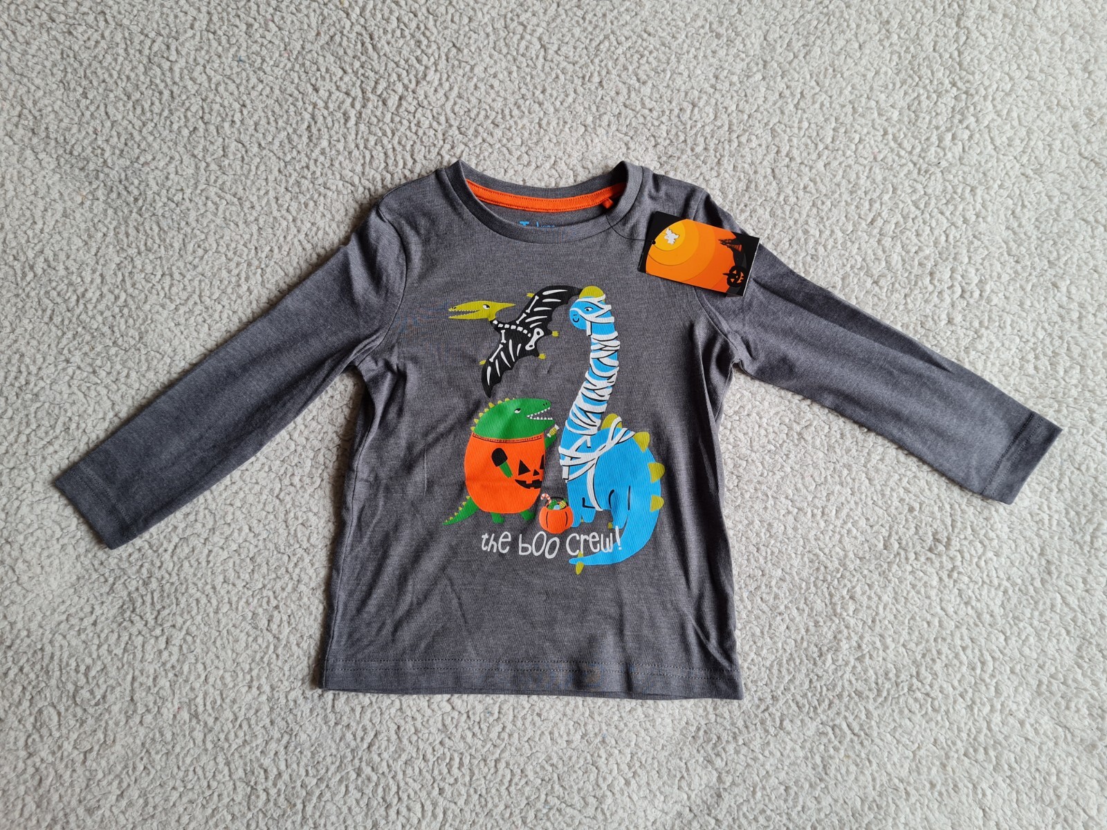 Kids The Boo Crew! Dinosaur Halloween Long Sleeve Top 12-18 Months Brand New WL