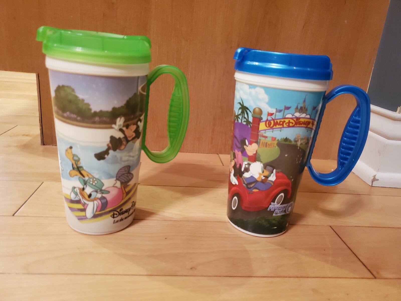Lot of 2. Disney World Resort Rapid Fill Refillable Souvenir Travel Mug With Lid