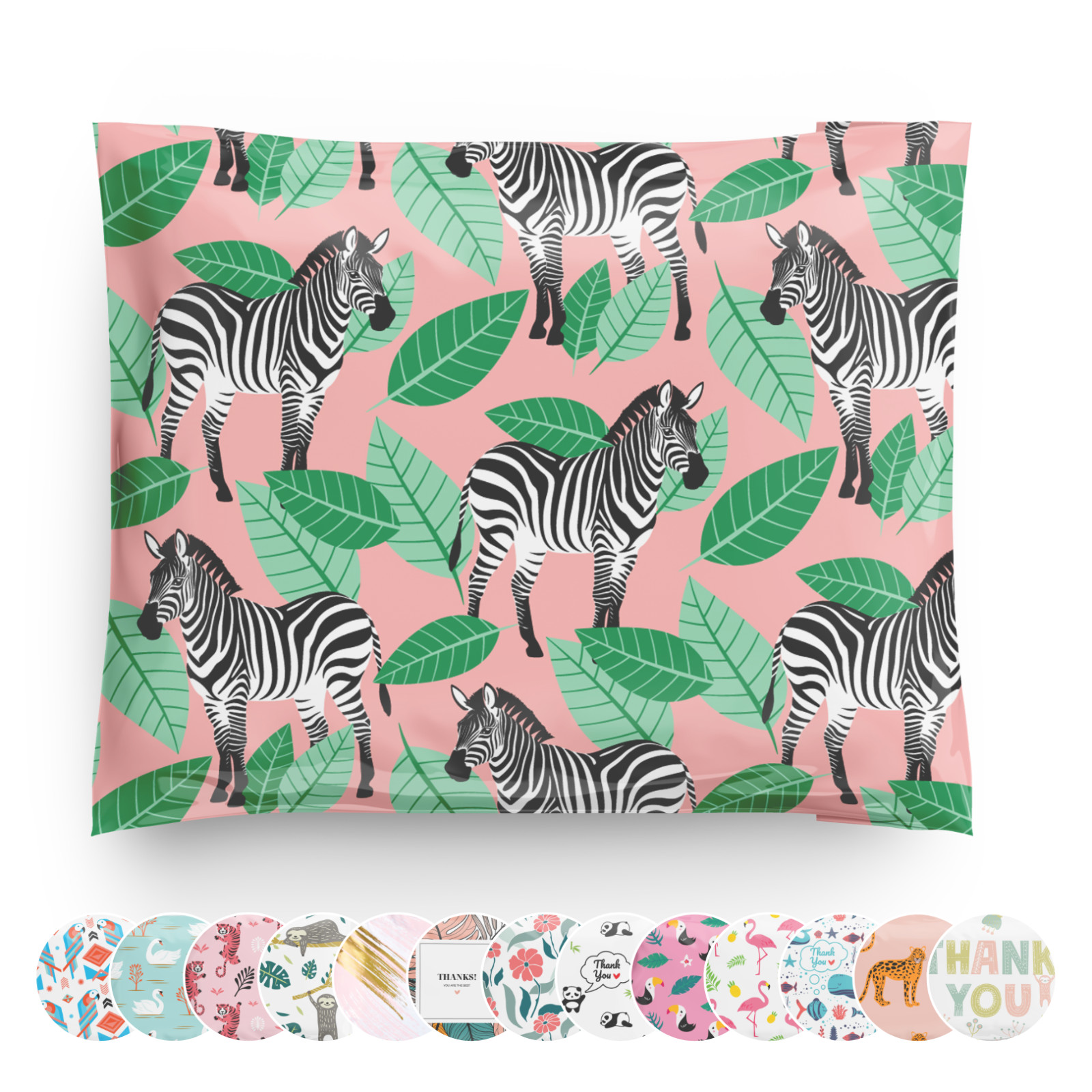 10x13 Poly Mailers Reusable Shipping Envelopes Bags Zebra Animal Print  100 Pack