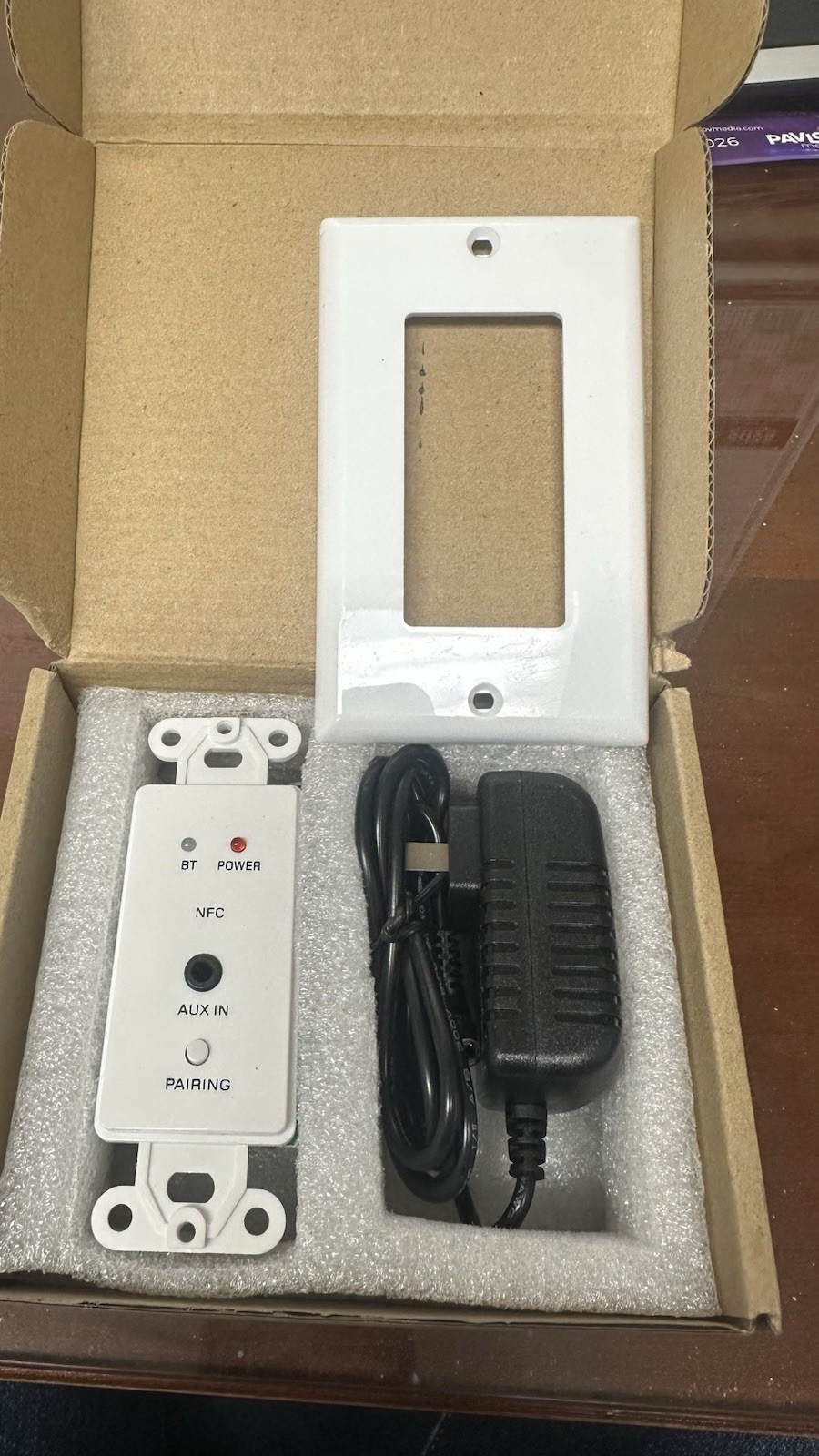 Pyle In-Wall Audio Control Bluetooth & NFC Wireless Receiver Aux. Input