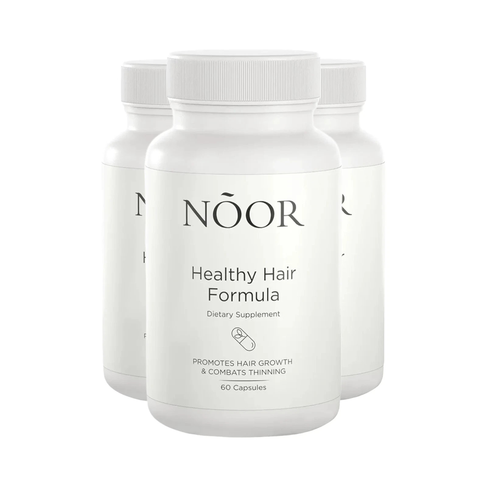 3-Pack NOOR Healthy Hair Formula - NOOR Hair Growth Support Capsules - 180Caps