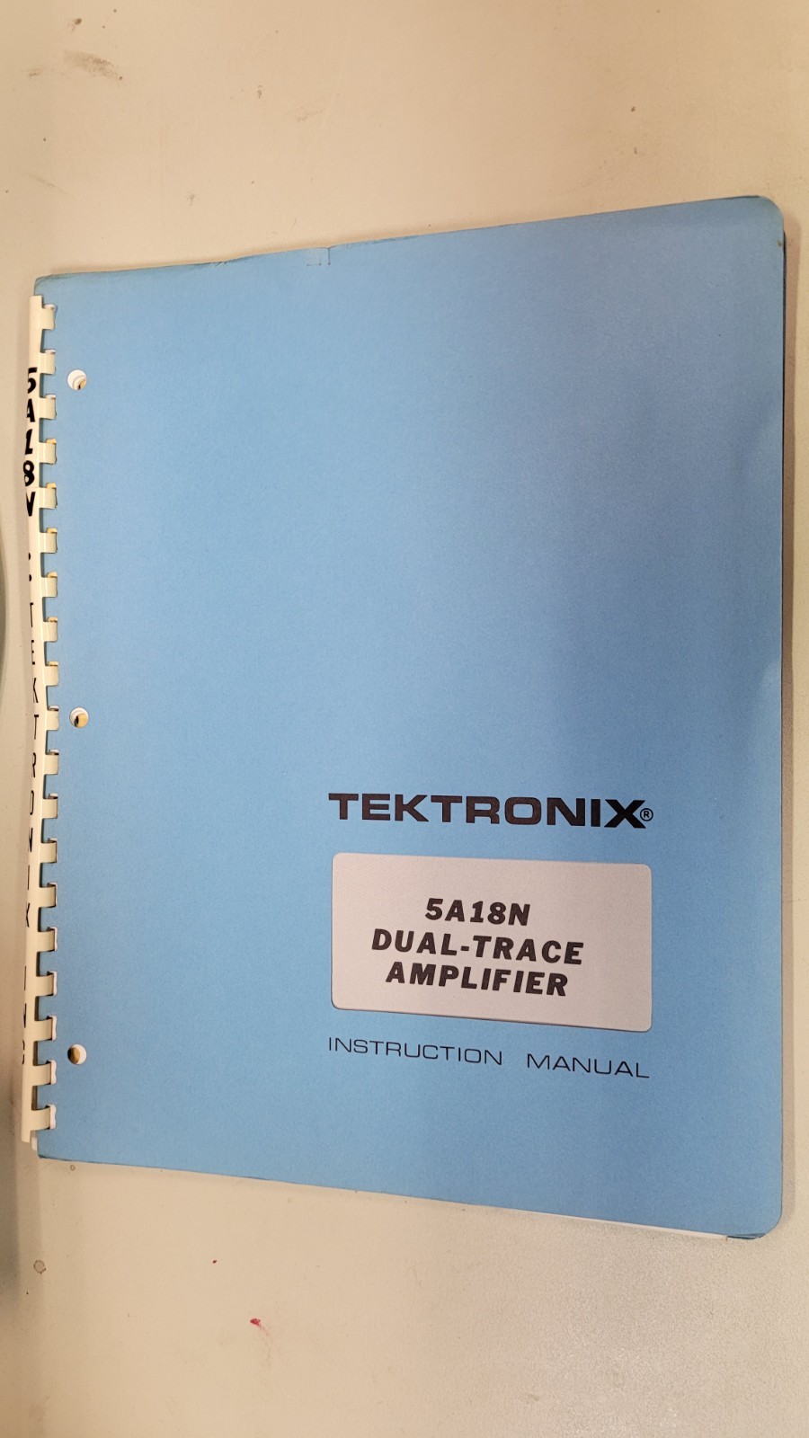 Original Tektronix Instruction Manual for the 5A18N Dual trace amp