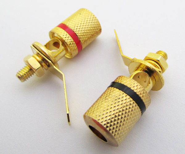 6pcs (3pairs)  High Quality Gold Speaker Binding Post 4mm Banana Jack