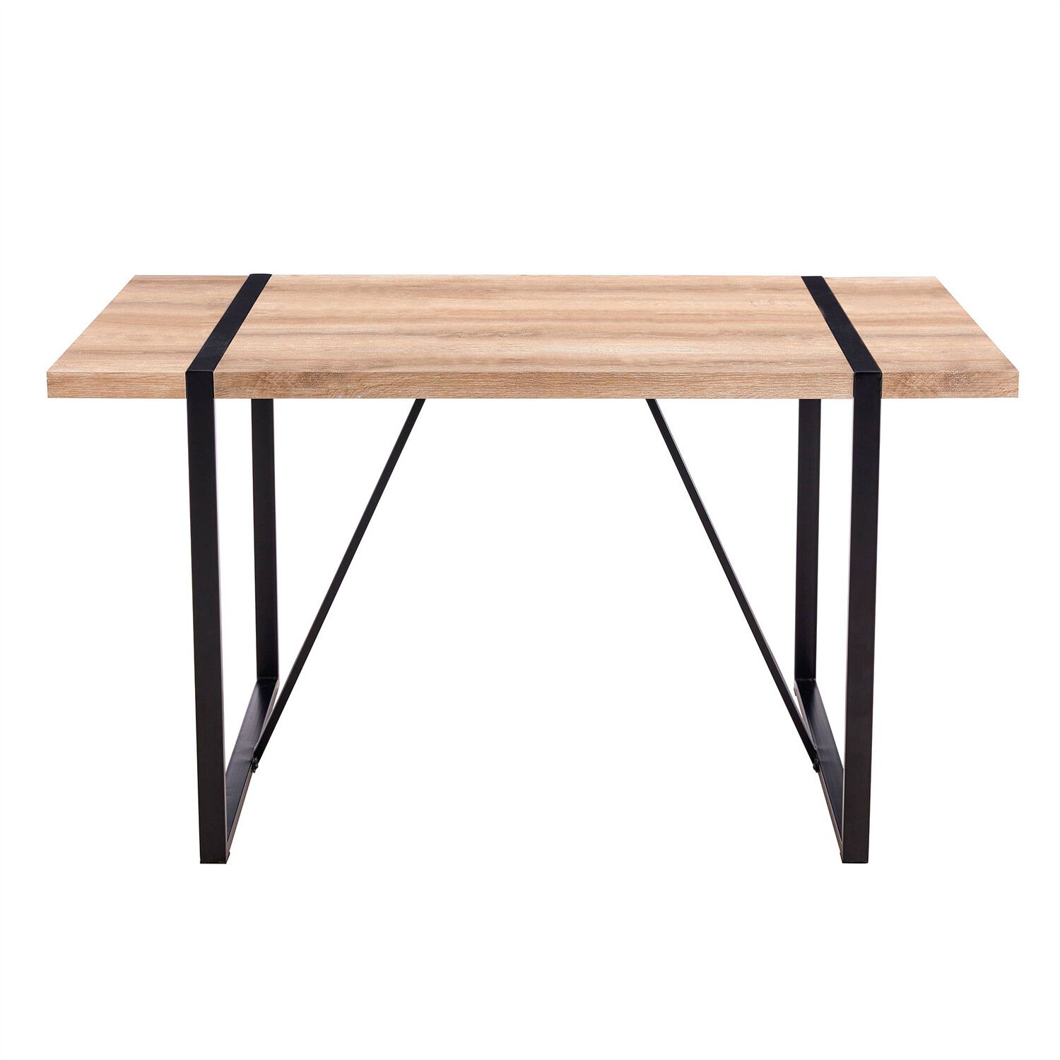 Dining Table Wood Table Kitchen Rectangular Table For 4-6 Person Rustic Brown