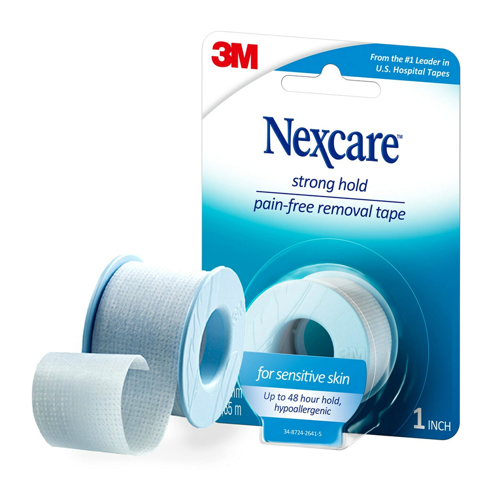 Nexcare Strong Yet Pain Free Tape, Tears Easily, 1 Count (Pack of 1), Blue