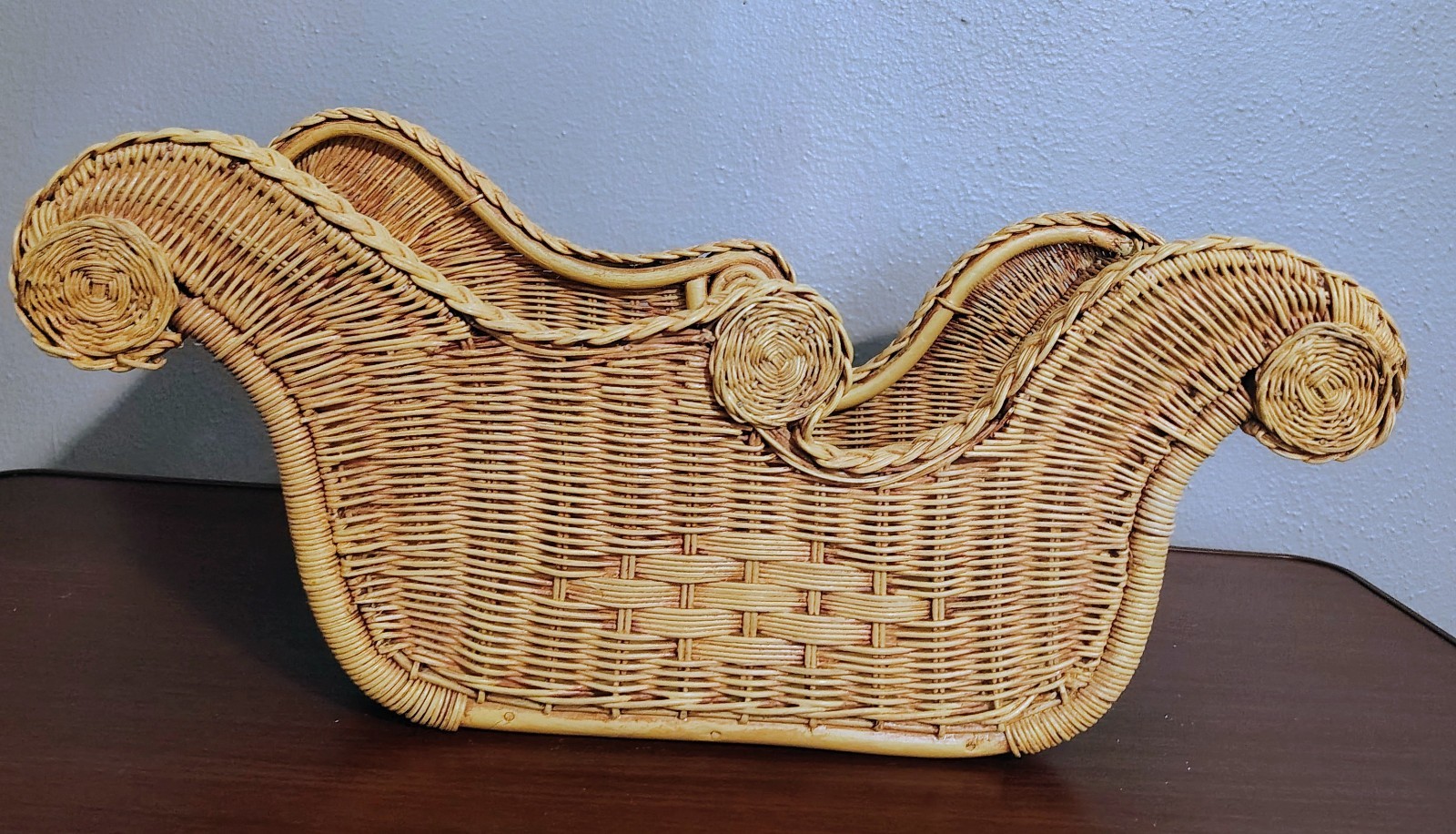 Vintage Large Wicker Sled Basket